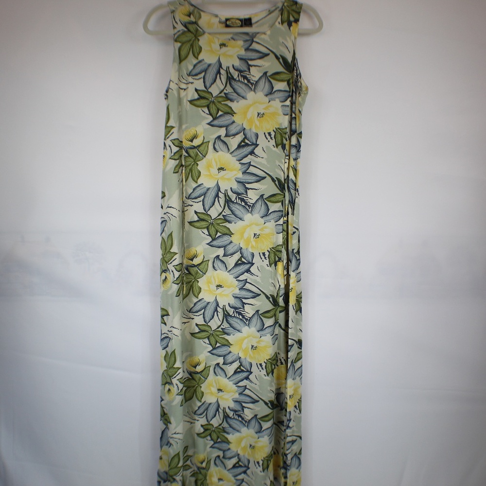 Tommy Bahama S Long Dress Sleeveless Yellow Flower